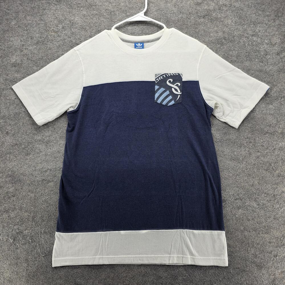 Adidas Shirt Mens Medium Blue Colorblock Sporting Kansas City MLS Soccer